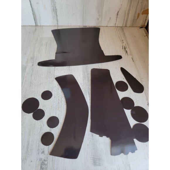 Snowman magnet large hat scarf coal carrot xmas decor set - Picture 7 of 8